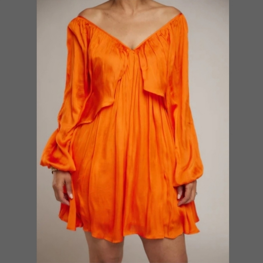 Flowy Orange Boutique Dress NWT